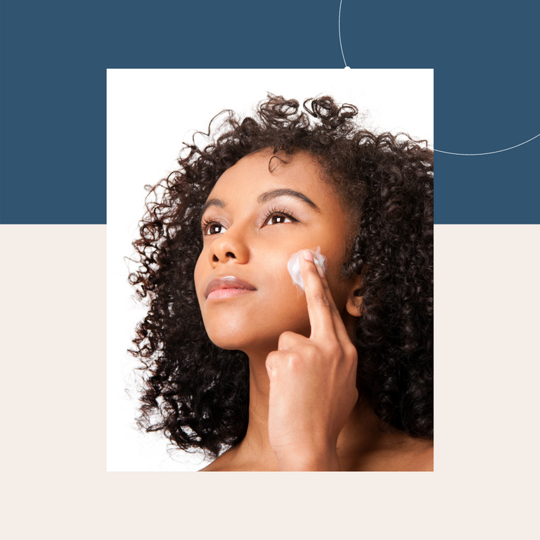 woman using at-home skincare