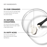 Product with key ingredients labeled on a white background