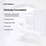 Skinceuticals product with text highlighting features like clinically formulated, physician-tested, and free of parabens, fragrances, dyes, and alcohol.