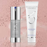 ZO Skin Health skincare products on a pink background