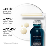 SkinCeuticals A.G.E. Interrupter Ultra Serum with dropper and product application on a white background