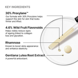 Product with key ingredients listed on a white background