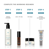 Skinceuticals skincare products with step-by-step regimen on a white background